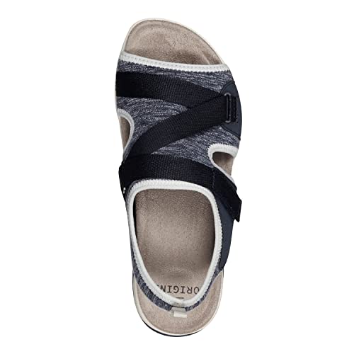 Earth Origins Women’s Saco Sandals for Casual, Walking and Everyday - Navy - 7 Wide