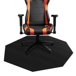 DESKU - Octagon Gaming Chair Mat, Computer and Office Chair Mat for Carpet, Black, 46 Inches x 49.5 Inches