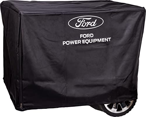 Ford Generator Cover Waterproof 31 x 21 x 23 Inch Heavy Duty Polyester Universal Generator Cover for Portable Generator 5000-12000 Watt, Black