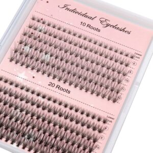 losha individual lashes 10d/20d lash clusters 0.1/0.07mm extensions 8/9/10/11/12mm mixed wispy cluster eye c curl eyelashes extension (10d/20d,8-12mm)
