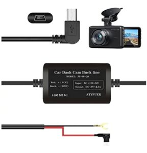 atyfuer dash cam hardwire kit gps charger cable gps navigator charger cable mini usb hard wire kit dash cam power cable for 12v car and 24v truck（11.5ft）
