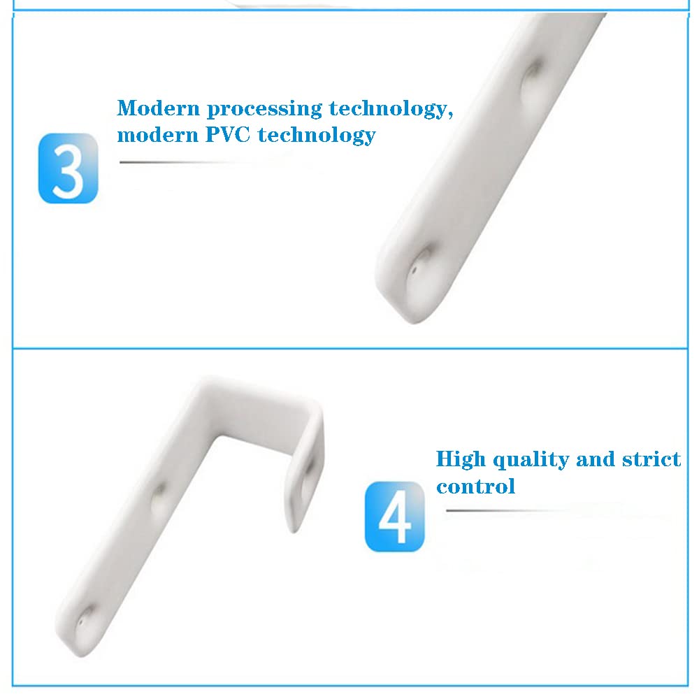 4pcs PVC Coated Bed Ladder Hooks, Iron Bunk Bed Ladder Hooks Brackets,Heavy Duty Hook Brackets for Bed Decoration Tool