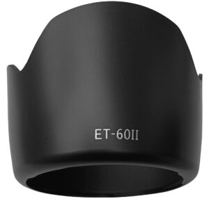 et-60 lens hood shade for canon ef 75-300mm f/4-5.6 iii,ef 75-300mm f/4-5.6 iii usm,ef-s 55-250mm f/4-5.6 is ii,ef-s 55-250mm f/4-5.6 is(not for is stm),huipuxiang 58mm lens hood