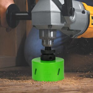 HLOFIZI 3-3/8 Inch Hole Saw Bi-Metal for Wood Metal Plastic with Arbor, Green