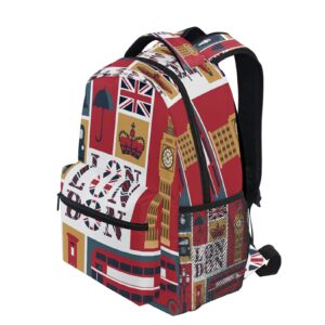 ALAZA British Flag Union Jack Big Ben Travel Laptop Backpack Business Daypack Fit 15.6 Inch Laptops for Women Men