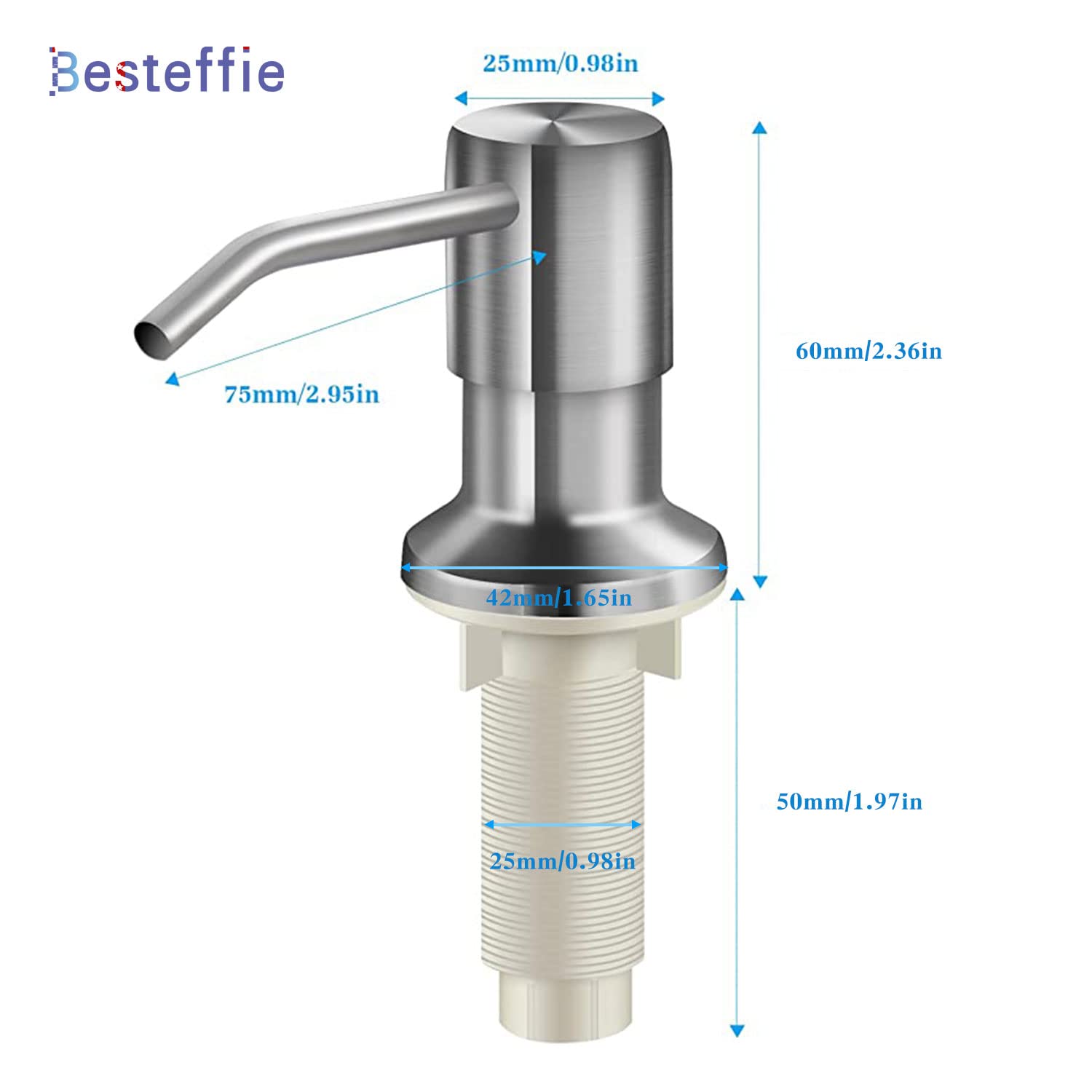 Soap Dispenser for Kitchen Sink,Kitchen soap Dispenser,47" Tube Connects Directly to Soap Bottle,No More Refills(Brushed Nickel).