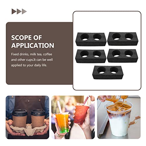 Happyyami 5 Pcs Pearl Cotton Cup Holder Glass Coffee Cups Car Coffee Mug Food Trays Disposable 2 Cups Foam Take Out Cup Holder Coffee Cup Stand Convenient Cup Holder Cup Tray Packing Trays