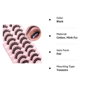 Russian Strip Lashes that look like extensions, D Curl Fluffy False Eyelashes, 10 Pairs Wispy Natural Fake Lashes Pack(D03)