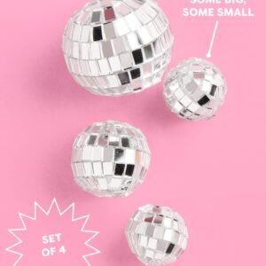 xo, Fetti Disco Ball Cake Topper - 4 Pieces | Birthday Supplies, Bday Cake Decoration, Last Disco Bachelorette Party