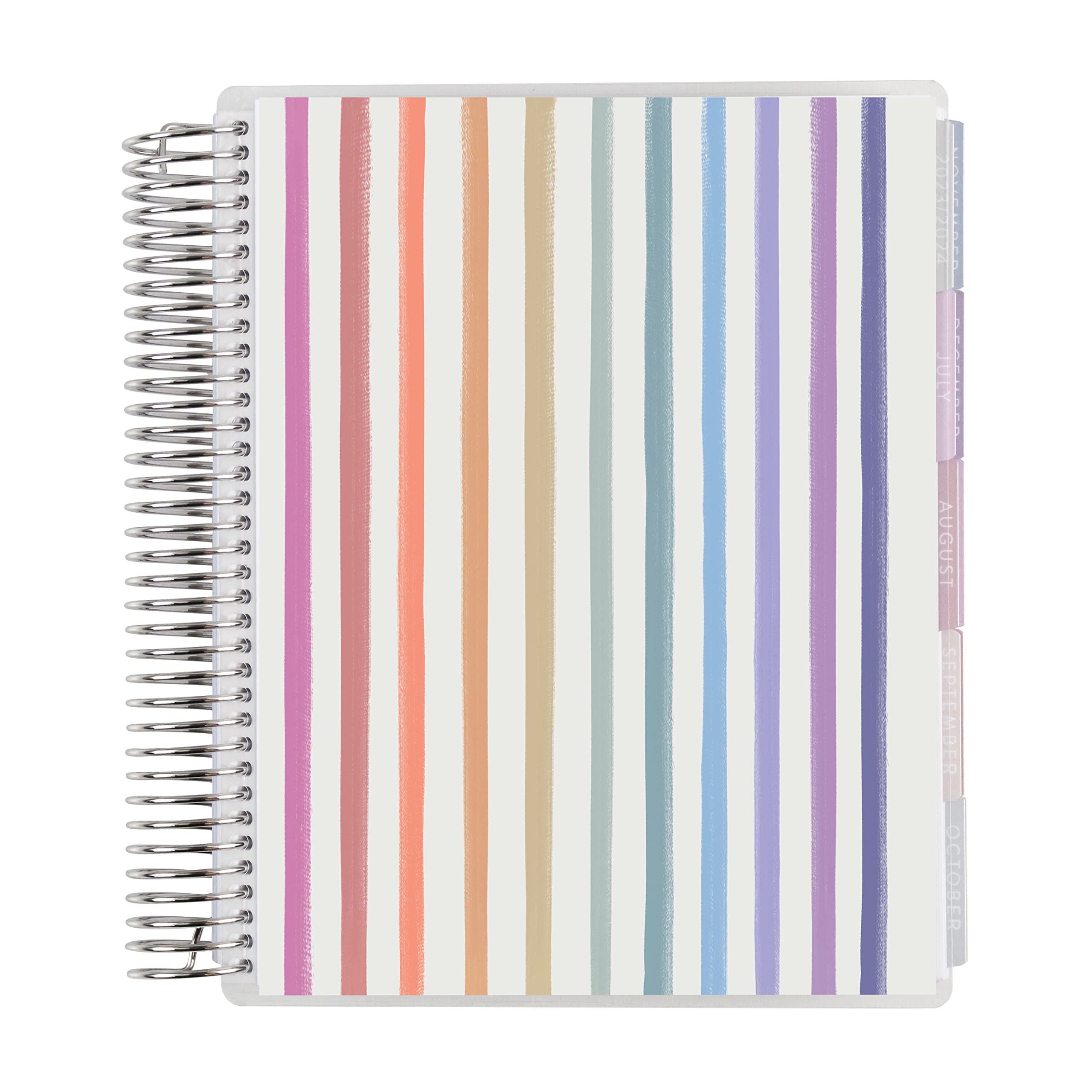 7" x 9" Platinum Spiral Coiled Life Planner (July 2023 - June 2024) - Colorblends Classic Cover + Inspire Interior Pages. Hourly Weekly & Monthly Agenda by Erin Condren