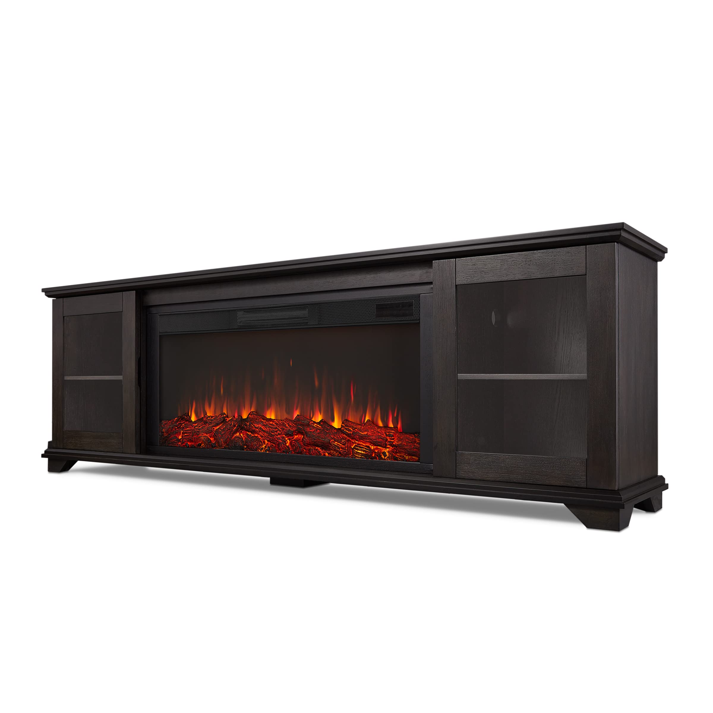 Benjamin Landscape Media Electric Fireplace in Weathered Wood by Real Flame