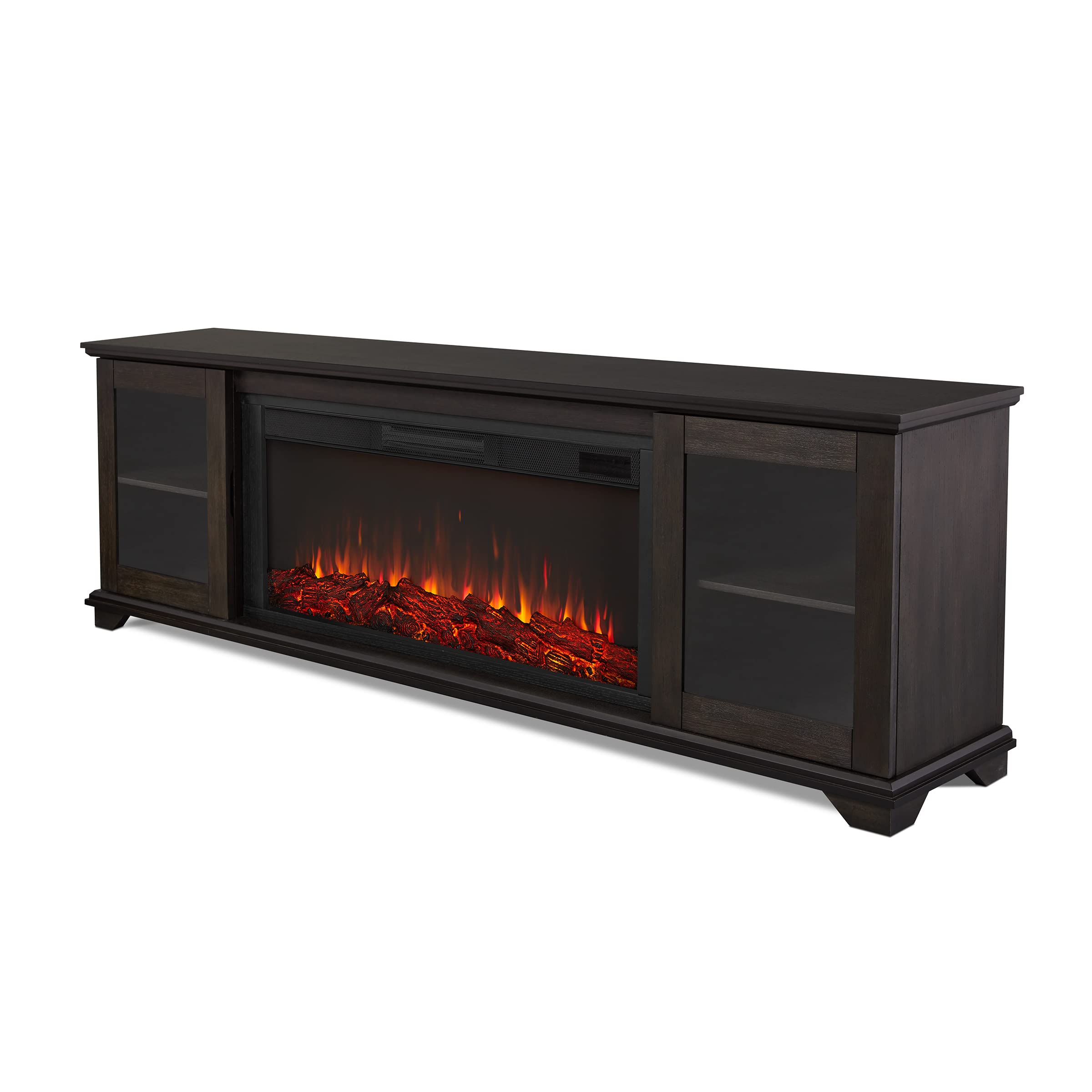 Benjamin Landscape Media Electric Fireplace in Weathered Wood by Real Flame