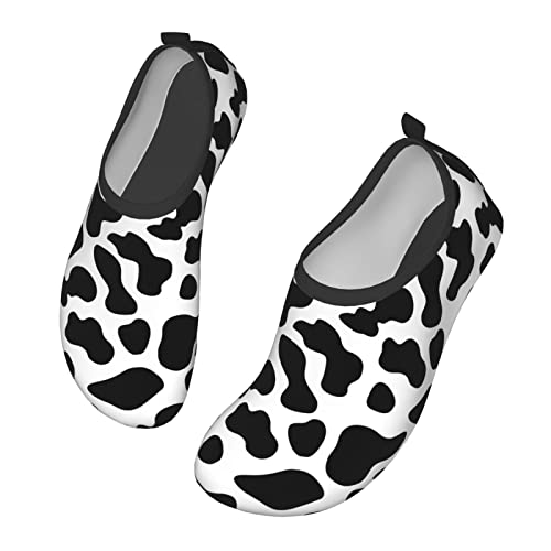 Cow Print Black and White Mans Woman's Water Shoes Quick Dry Aqua Socks for Beach Surfing Swim Pool