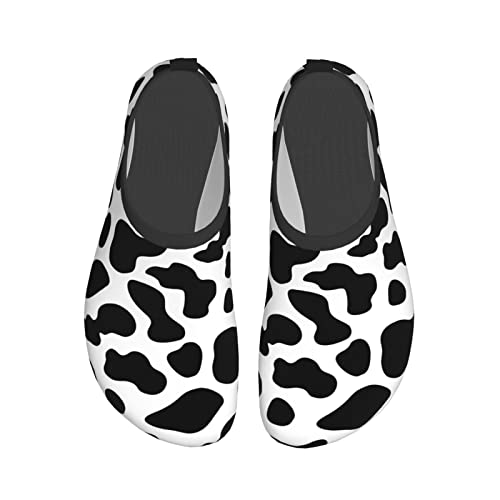 Cow Print Black and White Mans Woman's Water Shoes Quick Dry Aqua Socks for Beach Surfing Swim Pool