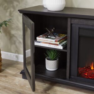 Benjamin Landscape Media Electric Fireplace in Weathered Wood by Real Flame