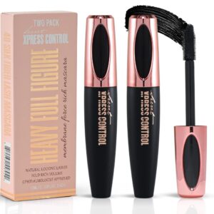 Secret Xpress Control 4D Silk Fiber Lash Mascara, Lengthening and Thick, Long Lasting, Waterproof & Smudge-Proof, All Day Exquisitely Full, Long, Thick, Smudge-Proof Eyelashes (2 Pack)