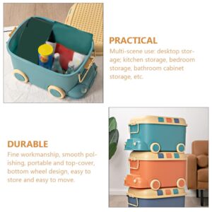 Garneck Plastic Storage Bins Kids Snack Container Toy Box Train Shaped Toy Storage Bin Toy Chest Kids Storage Organizer for Organizing Toys Blankets Books Games Toddler Snack Containers Toddler Toys