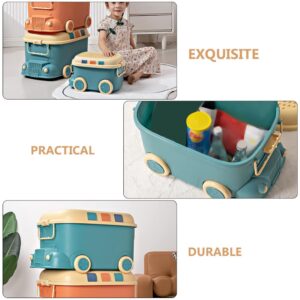 Garneck Plastic Storage Bins Kids Snack Container Toy Box Train Shaped Toy Storage Bin Toy Chest Kids Storage Organizer for Organizing Toys Blankets Books Games Toddler Snack Containers Toddler Toys