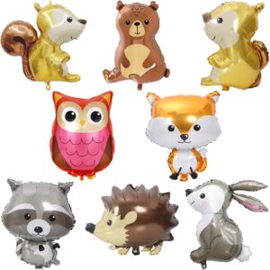 8 pcs woodland animal balloons forest animals foil mylar balloon for woodland themed baby shower,birthday party decorations