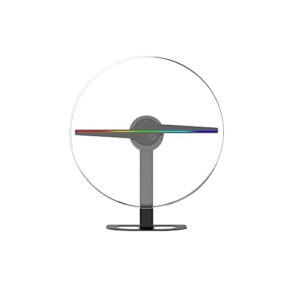 3d holographic fan, 3d hologram fan with transparent round protective cover, led fan hologram projector suitable for advertising player, party, commercial store sign, shop, bar
