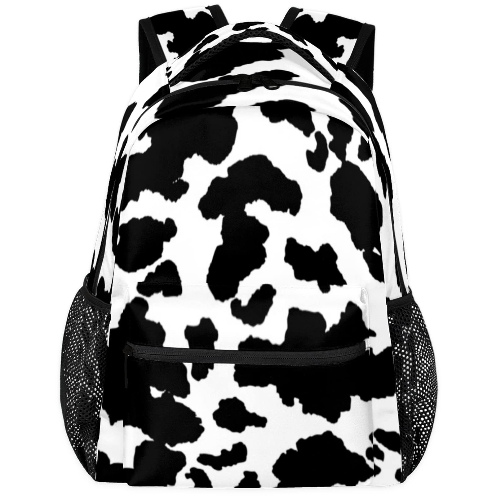 Cow Print Pattern Large Backpack Rucksack Animal Book Bag Travel Hiking School Bag for Adult Boys Girls