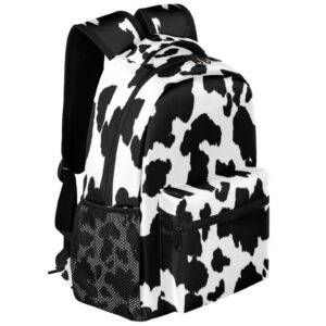 Cow Print Pattern Large Backpack Rucksack Animal Book Bag Travel Hiking School Bag for Adult Boys Girls