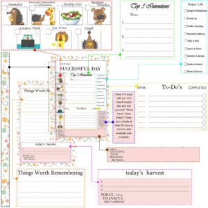 Rancco A5 Planner Inserts Daily Planner To Do List Refills, 90 Sheet 180 Page 6-Hole Successful Day Planner Refills w/Binder Divider, Pouch, Ruler, Index Tab for Filofax, Journal, Undated,5.7x8.3inch