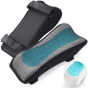 fuloon ergonomic office chair armrest cushion, elbow pillow with cooling gel for elbow and forearm pressure relief for computer chairs, gaming chairs, office chairs and wheelchairs