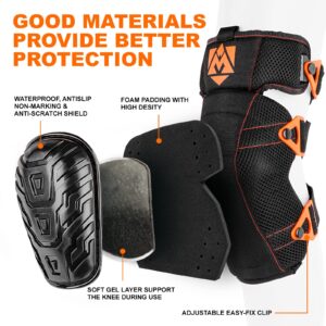 AMPAS Construction Knee Pads for Men and Women for Cleaning Floors Roofing Gardening,Heavy Duty Support Knee pads with Gel and Thick Foam Cushion and Improved Adjustable Thigh and Shin Straps