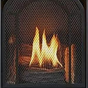 ProCom Dual Fuel Ventless Gas Fireplace System with Mantle, Thermostat Control, 4 Fire Logs, Use with Natural Gas or Liquid Propane, 15000 BTU, Heats up to 600 Sq. Ft., Walnut