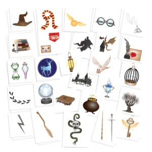 fashiontats wizard school temporary tattoos | pack of 54 | made in the usa | skin safe | party supplies & favors | removable