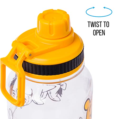 Silver Buffalo Winnie the Pooh Show Me The Hunny Twist Spout Plastic Water Bottle with Stickers You Stick Yourself, 32 Ounces