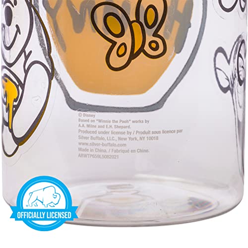 Silver Buffalo Winnie the Pooh Show Me The Hunny Twist Spout Plastic Water Bottle with Stickers You Stick Yourself, 32 Ounces