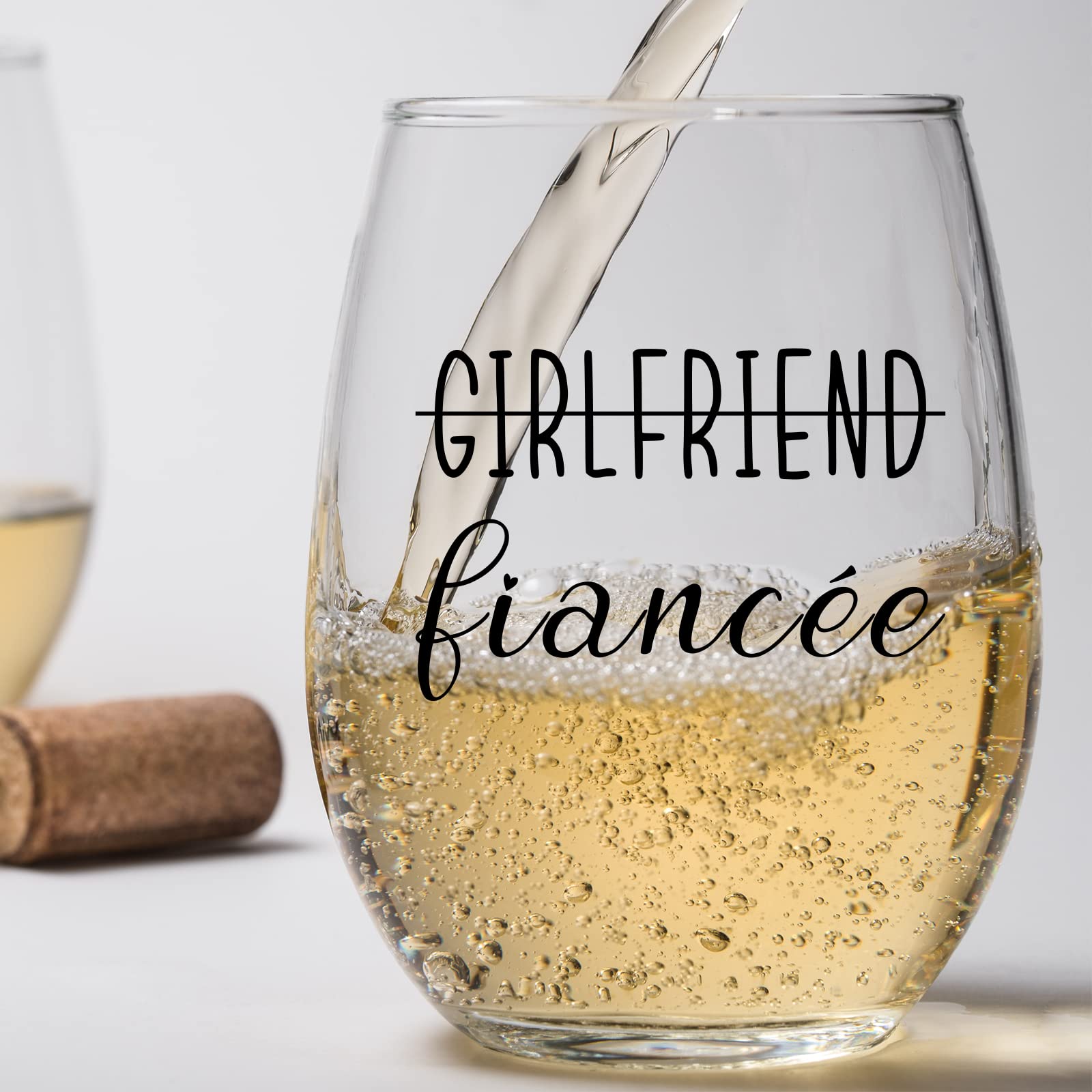 Gnollko Engagement Gifts for Couples,Engaged Party Decoration for Fiance Fiancee Boyfriend Girlfriend Him Her,Wedding Glasses Set for Mr Mrs Bride Groom Bridal Shower