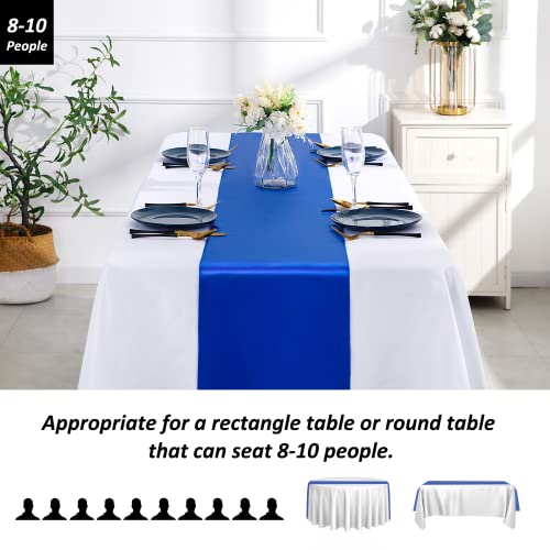 SiinvdaBZX 12 Pcs Royal Blue Satin Table Runner 12 x 108 inches Long, Bright Smooth Satin Wedding Table Runner Decorations for Birthday Parties, Buffet, Banquets, Graduations, Engagements