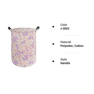 ACMUUNI Butterfly Storage Basket Canvas Laundry Basket Foldable Waterproof Large Storage Baskets for Kids Boys and Girls, Office, Bedroom, Clothes,Toys