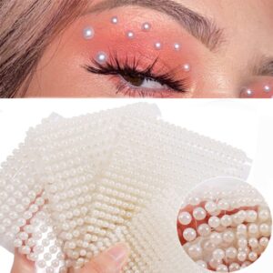 pearl makeup rhinestone stickers for eyes face body,3d self adhesive white pearl face jewels eye gems eyeshadow sticker,women nail pearls for nail art decoration,kids diy craft accessories