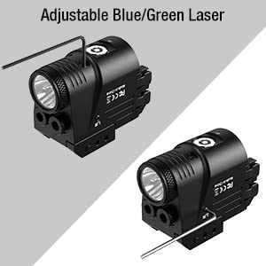 CRONHAWK 500 Lumen Blue Green Laser Light for Pistol, Rechargeable Rail Mounted Flashlight Laser Combo for Picatinny Rail, Magnetic Charging