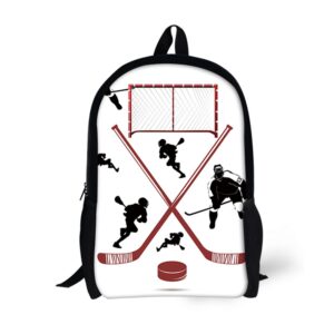 nakgn hockey player print kids school backpack for elementary girl boy