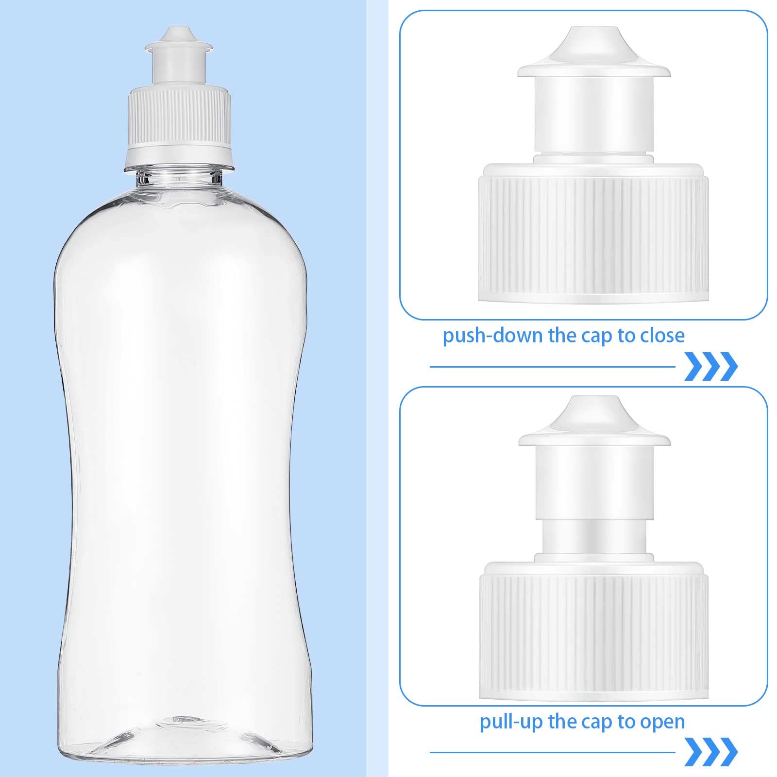 20 Pack Push Pull Caps for Bottles 28 mm Plastic Water Bottle Cap Bottle Sports Cap Water Bottle Replacement Tops Sport Bottle Lid Replacement Caps, White