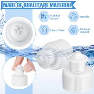 20 Pack Push Pull Caps for Bottles 28 mm Plastic Water Bottle Cap Bottle Sports Cap Water Bottle Replacement Tops Sport Bottle Lid Replacement Caps, White