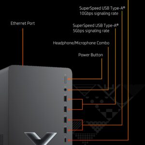 HP Victus 15L Gaming Desktop Computer, NVIDIA GeForce RTX 2060 Graphics, 12th Gen Intel Core Processor, 8 GB SDRAM, 512 GB SSD, Windows 11 Home OS, QuickDrop, Wi-Fi & Bluetooth (TG02-0020, 2022)