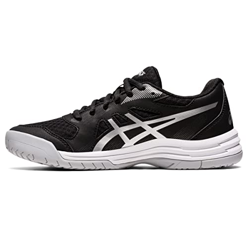 ASICS Women's Upcourt 5 Volleyball Shoes, 8, Black/Pure Silver