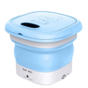 east doll portable washing and drying machine for baby clothes, underwear or small items, suitable for apartment, laundry, camping, rv, travel (110v-240v) - best gift choice, blue