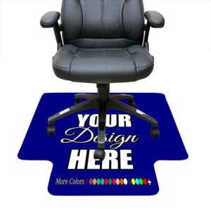 iprint custom dest mat design your own office chair mat for hardwood floor and tile floor, personalized for rolling chair and computer desk, 36" x 48" with lip rectangle chair mats, navy