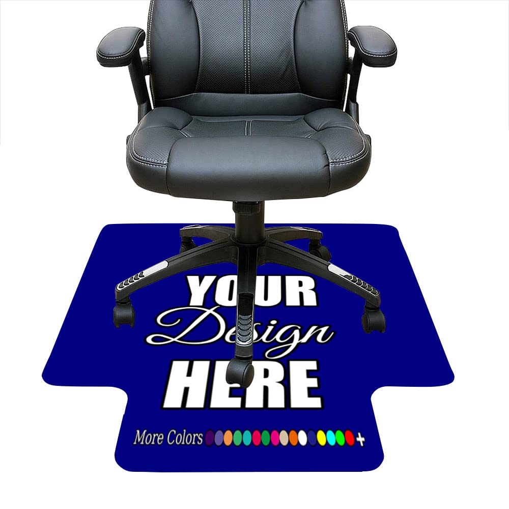 iPrint Custom DEST Mat Design Your Own Office Chair Mat for Hardwood Floor and Tile Floor, Personalized for Rolling Chair and Computer Desk, 36" x 48" with Lip Rectangle Chair Mats, Navy