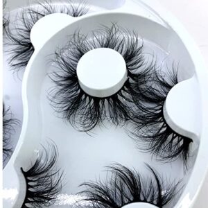 HBZGTLAD 5 Pairs False Eyelashes Cat-Eye Fluffy Faux Mink Lashes 8D Wispy Lashes Dramatic Long Thick Volume Fake Eye Lash(WX-28)