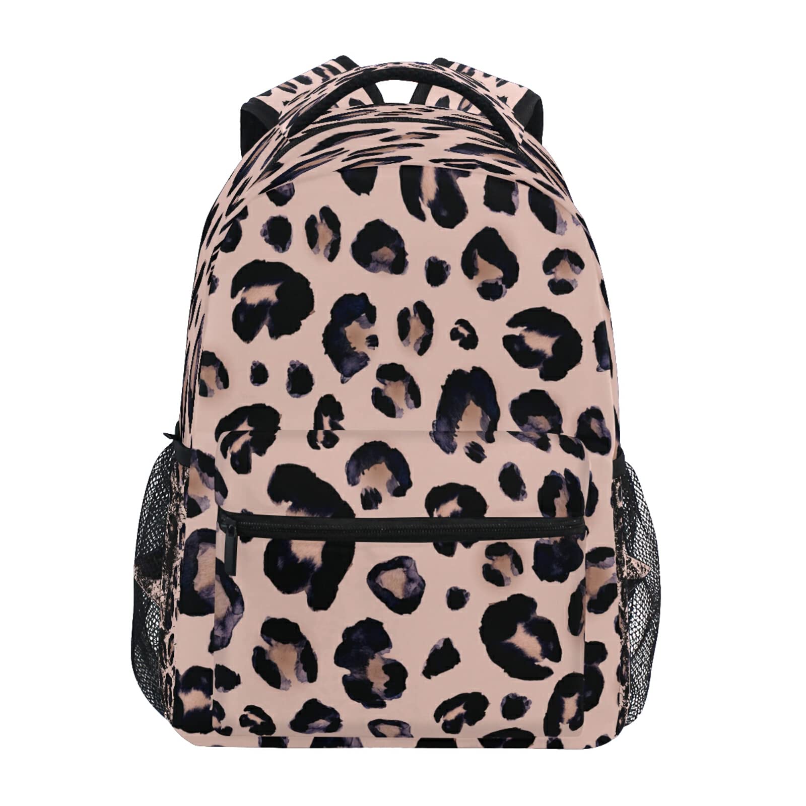 Leopard Print Cheetah Pink Backpack School Bags Bookbags for Teen Kids Travel Daypack One Size