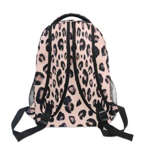 Leopard Print Cheetah Pink Backpack School Bags Bookbags for Teen Kids Travel Daypack One Size