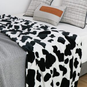 Cow Print Blanket Lightweight Soft Warm Blankets and Throws Cozy Fleece Cow Baby Blanket Fuzzy Cute Black Cow Printed Throw Blankets for Baby Kids Boys Girls Toddler Newborn Infant 40x50 inch